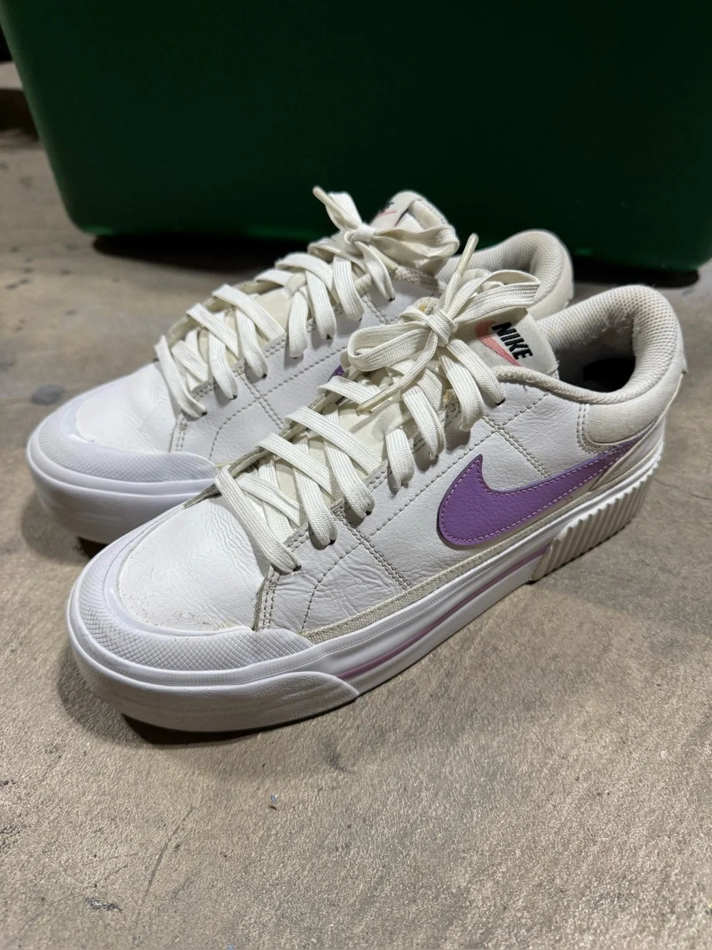 Nike Court Legacy Lift White Navy/Lavender Platform Sneakers DM7590-103 Sz: 8.5